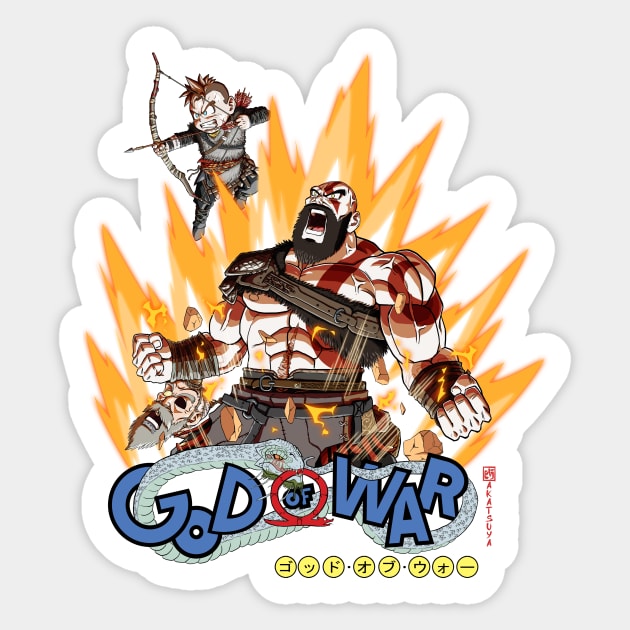 God of War X Dragon Ball Sticker by Akatsuya